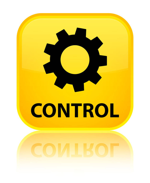 Control (settings icon) special yellow square button - Foto, afbeelding