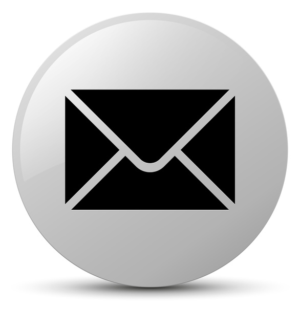 Email icon white round button - Photo, Image