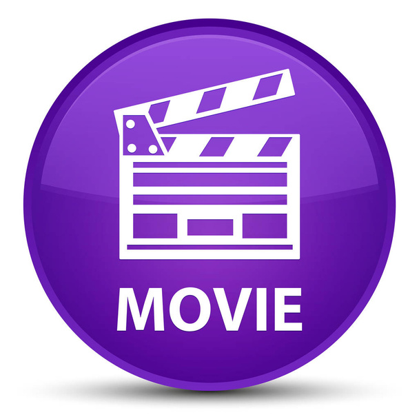 Movie (cinema clip icon) special purple round button - Photo, Image