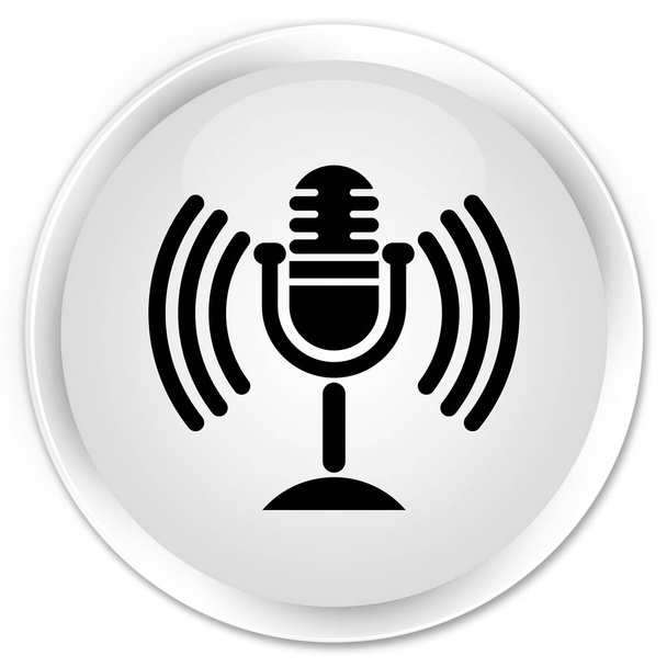 Pulsante rotondo bianco premium icona microfono
 - Foto, immagini