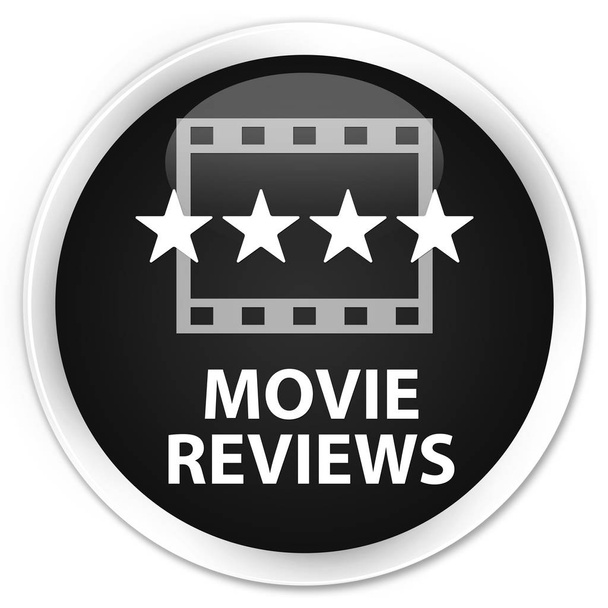 Movie reviews premium black round button - Photo, Image