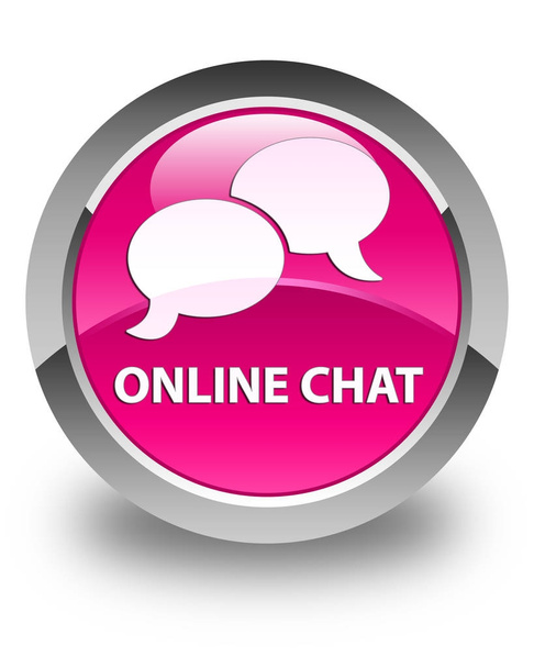 Online-Chat glänzend rosa runde Taste - Foto, Bild