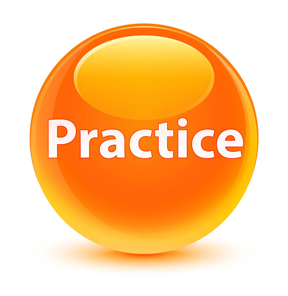 Practice glassy orange round button - Photo, Image