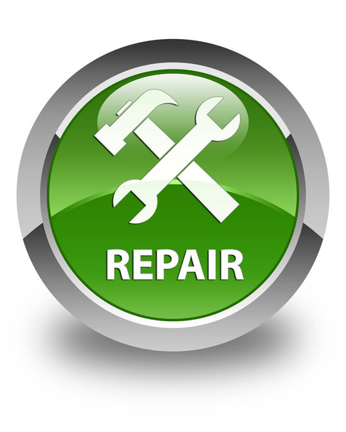 Reparar (icono de herramientas) botón redondo verde suave brillante
 - Foto, Imagen