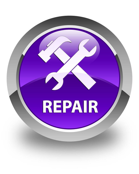 Repair (tools icon) glossy purple round button - Photo, Image