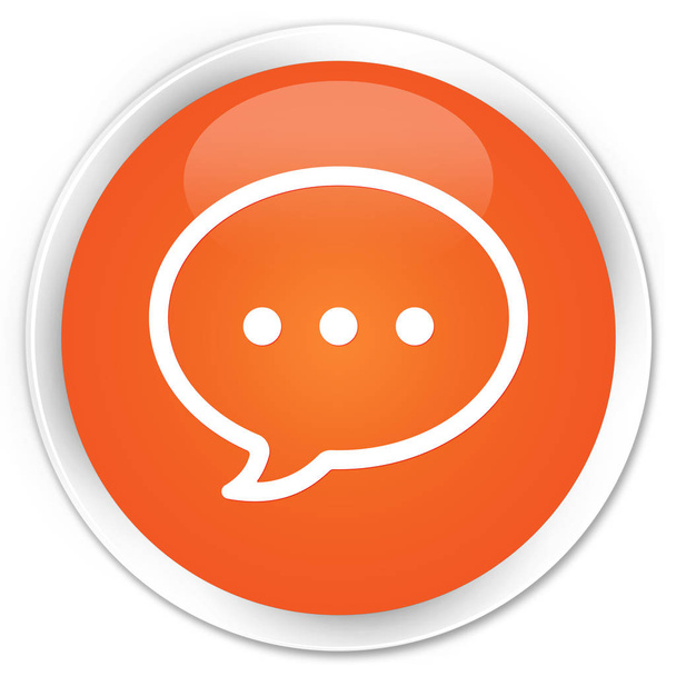 Praat bubble pictogram premium oranje ronde knop - Foto, afbeelding