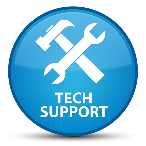 Tech support (tools icon) special cyan blue round button - Photo, Image