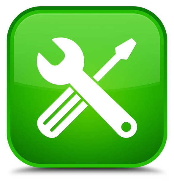 Tools icon special green square button - Photo, Image