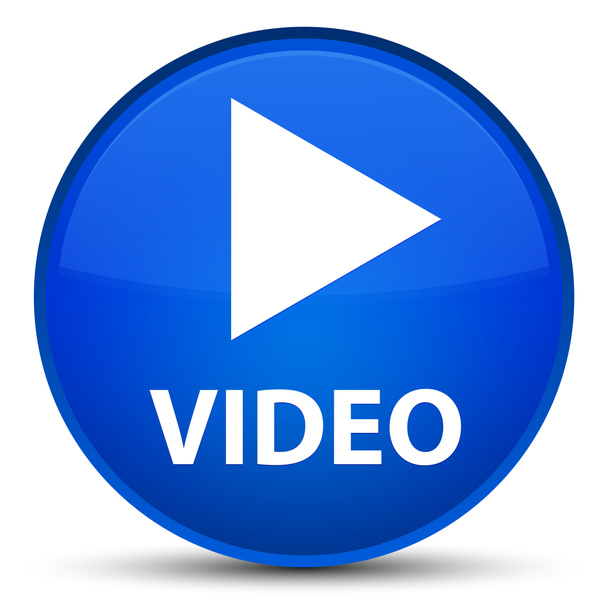 Video special blue round button - Photo, Image