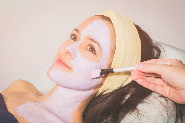 Cosmetic facial treatment at the spa. - Photo, Image