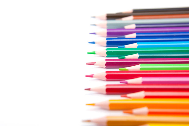 Color pencils isolated on white background - 写真・画像
