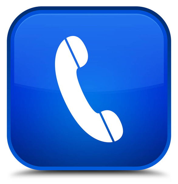 Telefon-Symbol spezielle blaue quadratische Taste - Foto, Bild