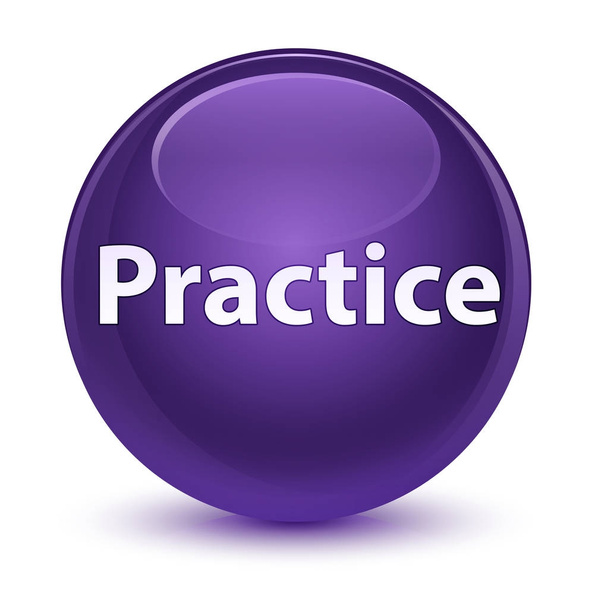 Practice glassy purple round button - Photo, Image