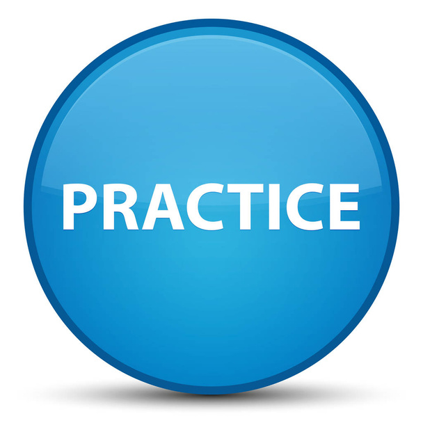Practice special cyan blue round button - Photo, Image