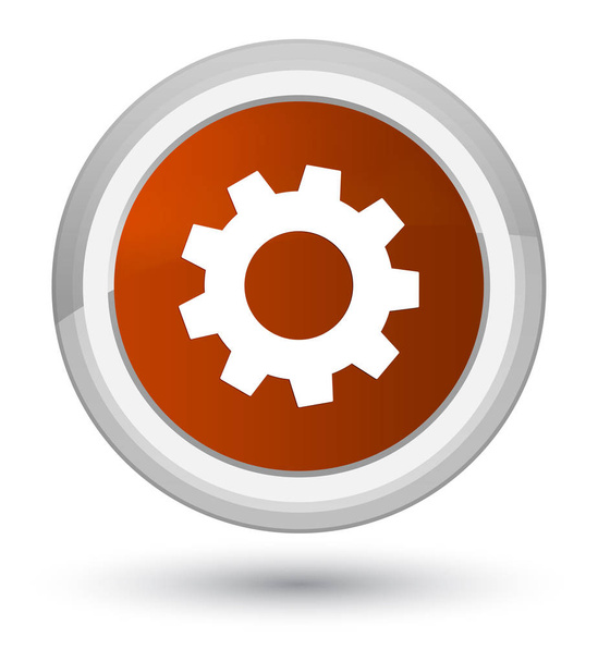 Process icon prime brown round button - Φωτογραφία, εικόνα