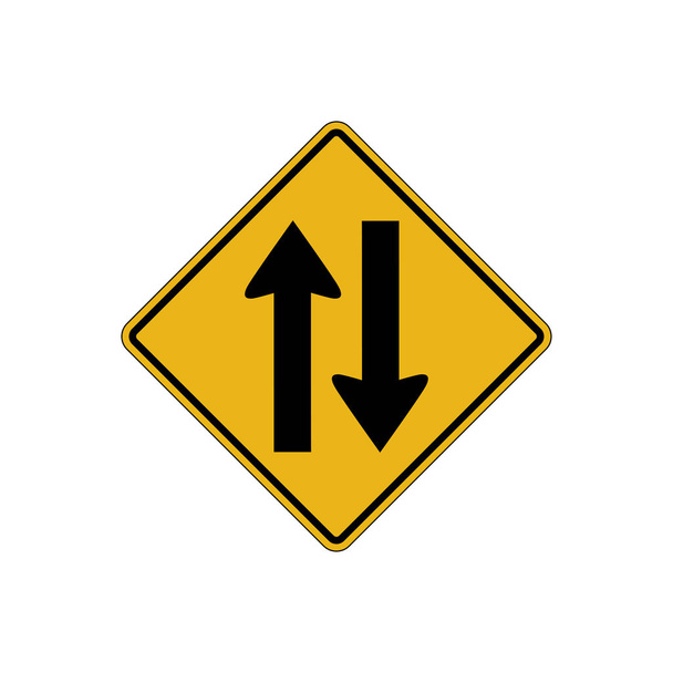 twee manier verkeersbord - Vector, afbeelding