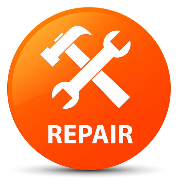 Repair (tools icon) orange round button - Photo, Image