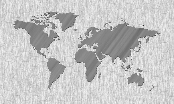 metal zemin üzerine metal Dünya Haritası  - Fotoğraf, Görsel