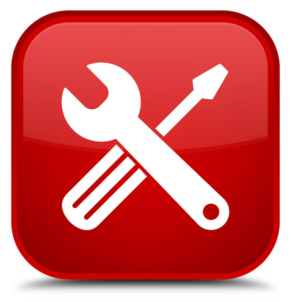 Tools icon special red square button - Photo, Image