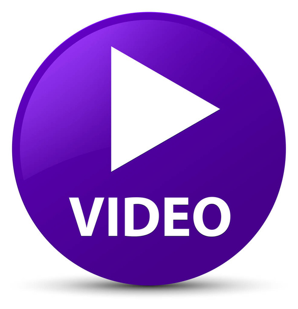 Video purple round button - Photo, Image