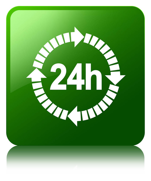 24 часа доставка значок зеленый квадрат кнопки
 - Фото, изображение