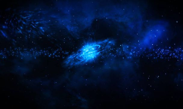 Beautiful blue galaxy background - Photo, Image