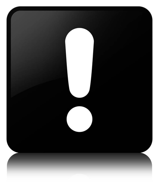 Felkiáltójel-ikon fekete négyzet gomb - Fotó, kép