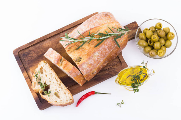 Ciabatta with olive oil - Photo, Image