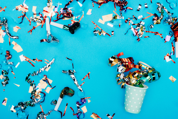 spilled confetti and paper cup - Photo, Image