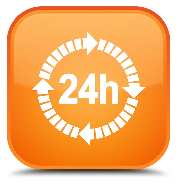 24 uur levering speciale oranje vierkante knoop van het pictogram - Foto, afbeelding