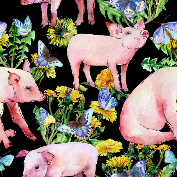 Modello animale selvatico maiale in stile acquerello
. - Foto, immagini