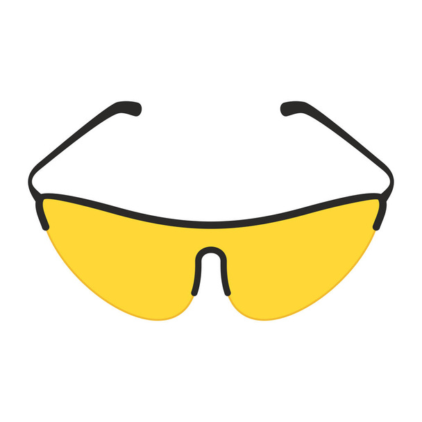 yellow bicycle glasses - Vektor, kép