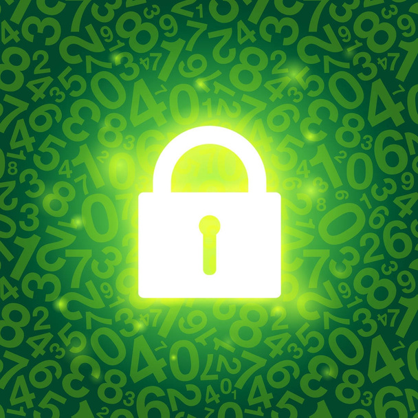 πράσινο λαμπερό κλειδαριά - Διάνυσμα, εικόνα
