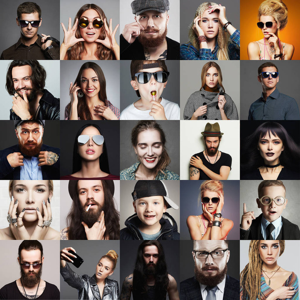 Hipster gente moda belleza Collage
 - Foto, imagen