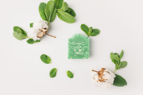 homemade mint soap - Photo, Image