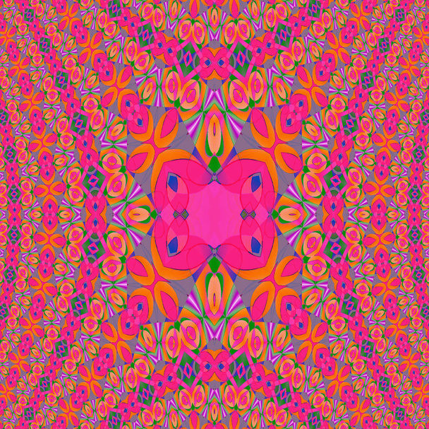 Elipses regulares e padrão de diamante violeta magenta laranja lilás verde centrado
 - Foto, Imagem