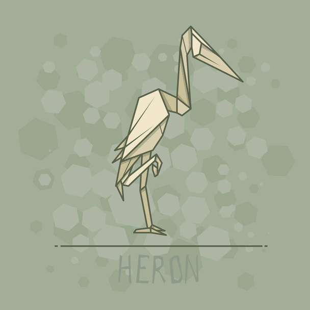 Illustration vectorielle papier origami de héron
. - Vecteur, image
