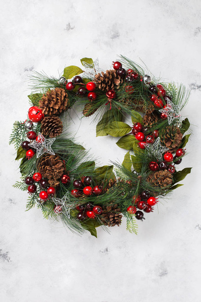 Advent christmas door wreath with festive decoration - Photo, Image