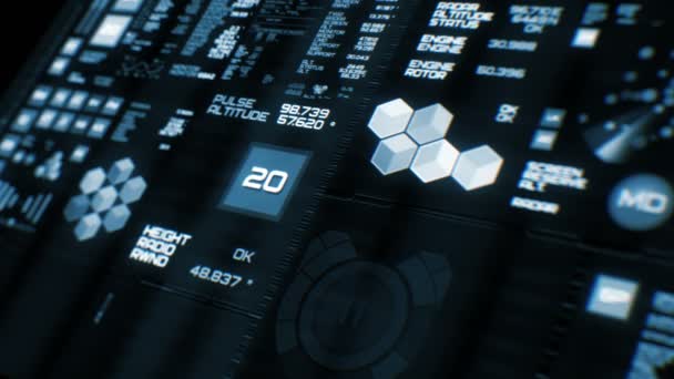 Perspective view of deep blue futuristic interface / Digital screen / HUD
 - Кадры, видео