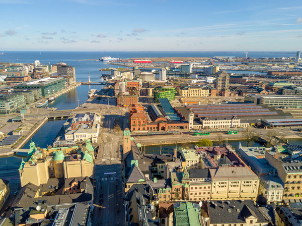 Aerial view of the Malmo central station  - Zdjęcie, obraz