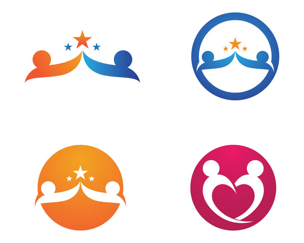 Rakkaus Perhe Logo ja symbolit Vektori Malli kuvakkeet sovellus
 - Vektori, kuva