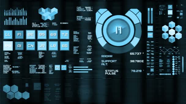 Licht blauwe futuristische interface/digitaal scherm/Hud - Video