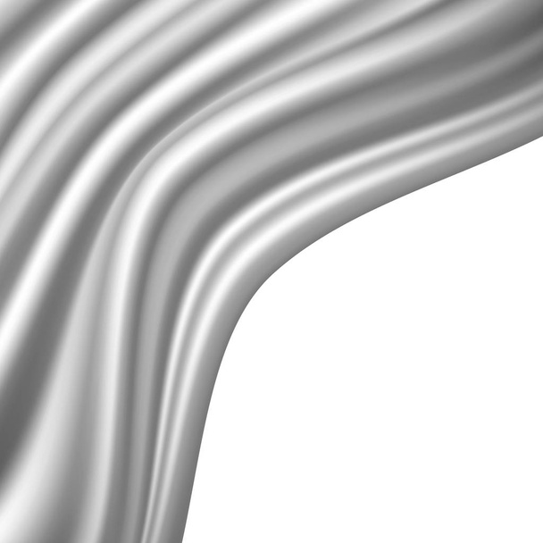abstrakt grau satin Stoff Welle mit Leerraum Luxus Hintergrund Vektor Illustration. - Vektor, Bild