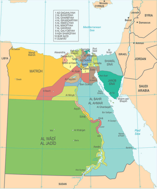 Egitto Mappa - Illustrazione dettagliata del vettore
 - Vettoriali, immagini