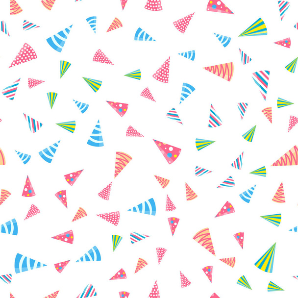 Seamless pattern with different party hats. Vector - Vector, imagen
