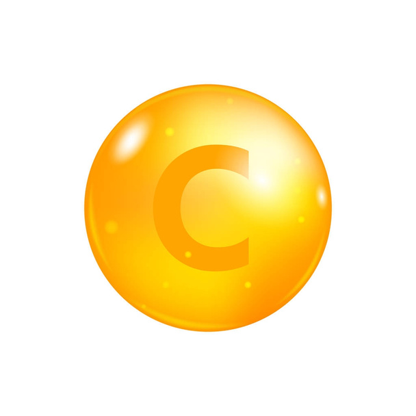 Vitamine C pil geïsoleerd op een witte achtergrond. pictogram vector - Vector, afbeelding