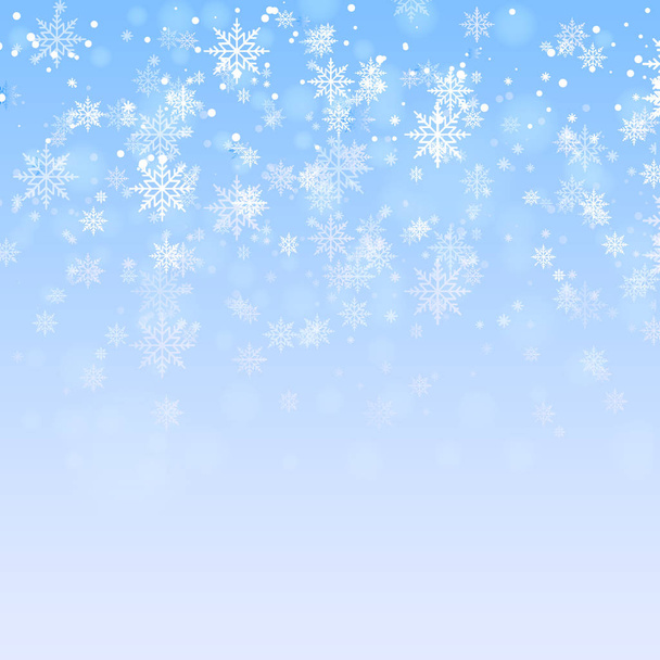 Abstraktní vektor s bílé sněhové vločky na modrém pozadí. Vektor - Vektor, obrázek