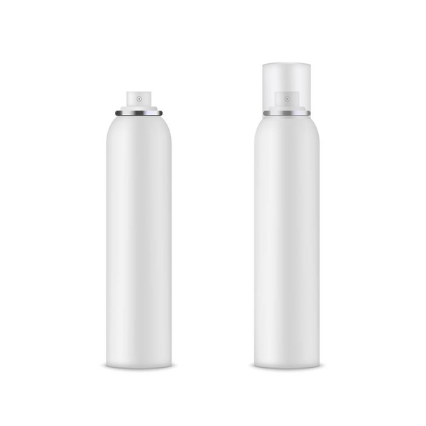 Modèle vierge de bouteille de déodorant blanc maquette. Vecteur aérosol
 - Vecteur, image