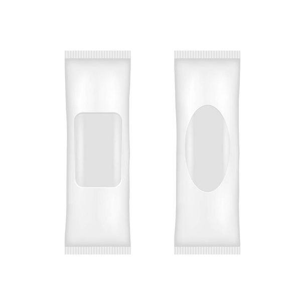 Λευκό κενό πλαστικό πουγκιά τσέπη. Εικονογράφηση διάνυσμα - Διάνυσμα, εικόνα