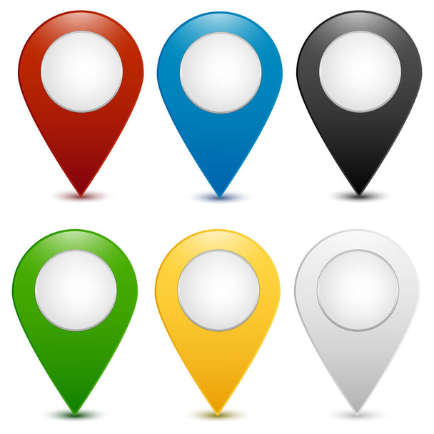 Location Pointer Icon Vektor mit verschiedenen Farben - Vektor, Bild